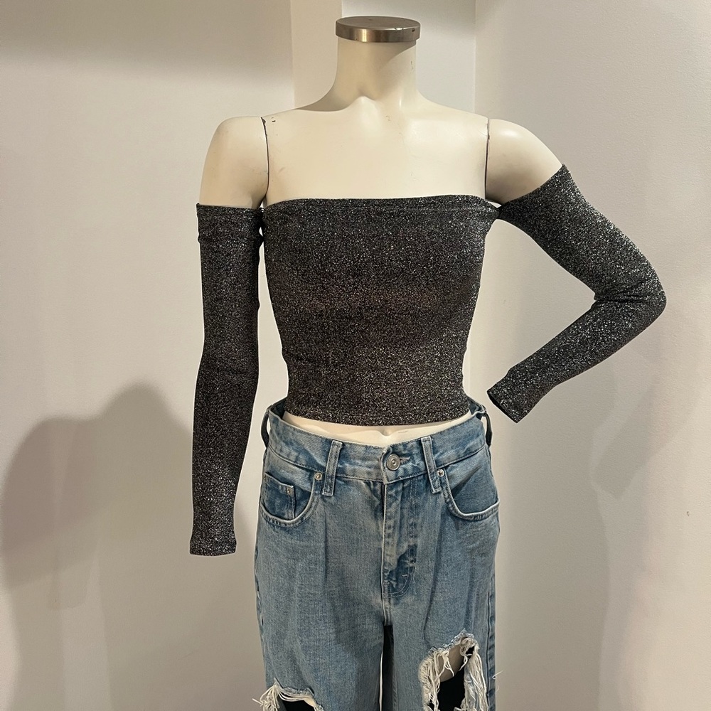 Sparkly Off the Shoulder Top